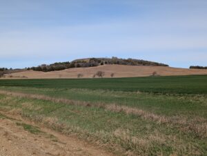 View of a structure on a small hill